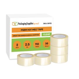 Clear Hot Melt Carton Sealing Tape 36 Qty 2.5 Mil