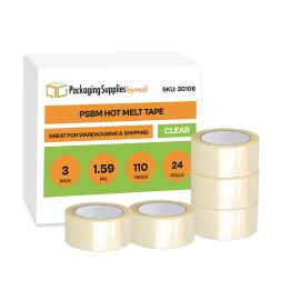 Clear Hot Melt Carton Sealing Tape 24 Qty 1.59 Mil