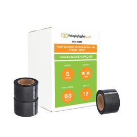 Colored Cast Mini Bundling Stretch Wrap Black Opaque 12 Qty 63 Gauge
