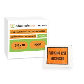 Full Face Packing List Envelopes 1000 Qty 5.5 Inch x 10 Inch