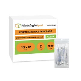 Hang Hole Poly Bags 1000 Qty 10 x 12 Inch