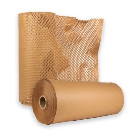 Honeycomb Paper Kraft Wrap With Dispenser - 1000" x 20" - 60 Rolls/Pallet