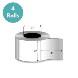 Direct Thermal Labels - 4 x 6 Inch - 3" Core - 4 Rolls/Case - Non-Perforated