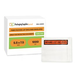 Panel Face Packing List Envelopes 1000 Qty 5.5 Inch x 7.5 Inch