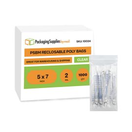 Reclosable Poly Bags 1000 Qty 5 x 7 Inch