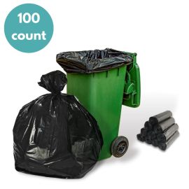 Black Trash Can Liners - 43" x 47" - 1.25 Mil - 100 Liners/Case